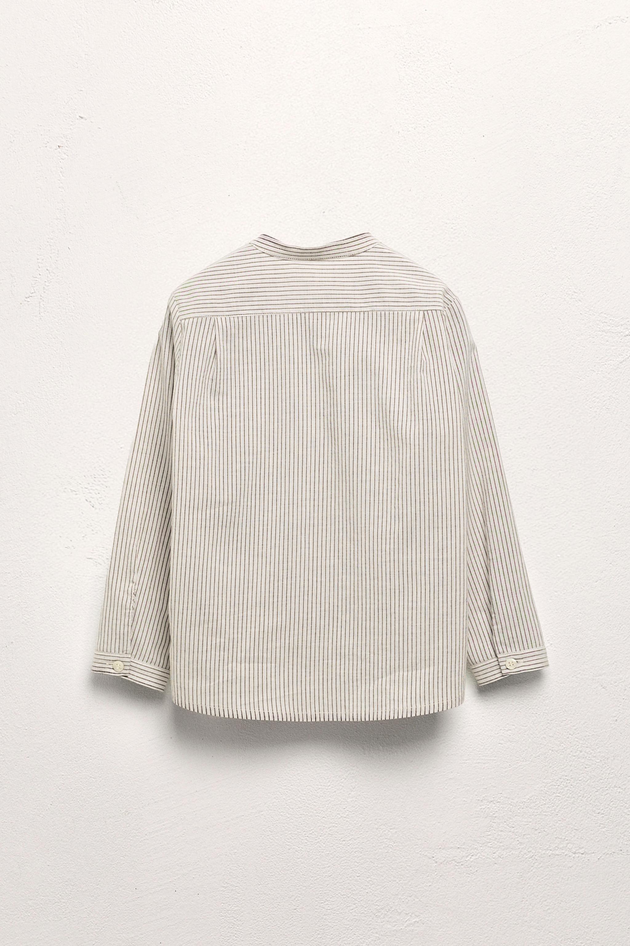 AGES 6-10 / STRIPED MANDARIN COLLAR SHIRT LIMITED EDITION